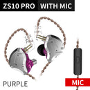 KZ ZS10 Pro 金色耳机 4BA+1DD 圈铁混合 10 单元 HIFI 重低音入耳式监听耳机 降噪金属耳机