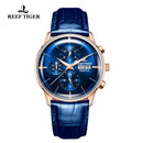 2021 Reef Tiger/RT 奢华品牌男士手表防水功能自动机械表全蓝皮带Relogio Masculino RGA1699