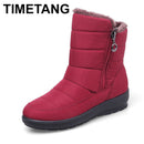 TIMETANG 2019 The new non-slip waterproof winter boots plus cotton velvet women shoes warm light big size 41 42 snow bootsE1872