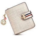 FOXER Card Holder Split Leather Women's Wallets Designer Coin Purse Girl's Zipper Wallet High Quality Short Wallet with Pendant