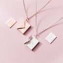 MloveAcc Genuine 925 Sterling Silver Pendant Necklace Women Envelope Lover Letter Pendant Best Gifts for Girlfriend