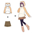 Shiba inu Doge Kawaii piękny aksamit z długimi rękawami z kapturem pluszowy płaszcz kreskówka styl anime ciepła pani zima bluza boże narodzenie