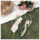 New Fashion Women Sandals Low Heel Lace Up sandal Back Strap Summer Shoes Gladiator Casual Sandal Narrow Band zapatos mujer Shoe