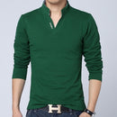 Hot Sale 2022 New Autumn Men's T Shirt Fashion Flower Print V Neck Long Sleeve T Shirt Mens Clothes Trend Casual Top Tee Men 5XL