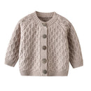 IYEAL Newest Baby Sweater Knitted Boys Girls Toddler Solid Sweater Handmade Infant Single Breasted Cardigan Kids Newborn Clothes