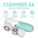 TOUCHBeauty Waterproof Facial Brush Deep Cleansing Set with 3 Different Spin Brush Head,two speed face cleansing device TB-14838