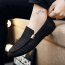 2022 New Fashion Men's Shoes Spring Style Canvas Men Loafers Comfortable Leather Shoes Men Flats Metal Decoration Driving Shoes