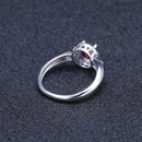 GEM'S BALLET 1.05Ct Round Natural Red Garnet Classic Gemstone Ring 100% 925 Sterling Silver Wedding Rings for Women Fine Jewelry