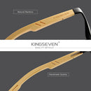 KINGSEVEN 品牌原创设计铝制+竹制天然手工太阳镜 男士偏光眼镜女士太阳镜