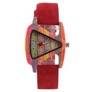 Unique Colorful Wood Watch Creative Triangle Shape Dial Hour Clock Women Quartz Leather Bracelet Watch Women&