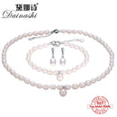Dainashi 2019 925 Sterling Silver Natural Freshwater Pearl Fine Jewelry for Women Elegant Earrings and Necklace and Bracelet Set