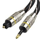EMK 数字 Toslink 转 Mini Toslink 线 3.5mm SPDIF 光纤线 3.5 转光纤音频线适配器 适用于 Macbook 5米 10米