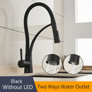 Kitchen Faucets with Rubber Design Chrome Mixer Faucet for LED Kitchen Single Handle Pull Down Deck Mounted Crane for Sinks 7661