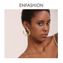 ENFASHION 橄榄枝叶耳环 女士金色声明金属大耳环时尚珠宝 EC191072