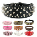 2 inch Wide Spiked Dog Collar Studded Leather Dogs Collars for Medium Large Breeds Dogs Pitbull Mastiff Boxer Bully Black