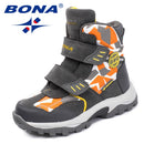 BONA New Popular Style Children Boots Hook &amp; Loop Boys Winter Shoes Round Toe Girls Ankle Boots Comfortable Fast Free Shipping