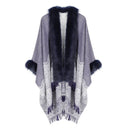 2020 Winter Foulard Women Poncho With Fur Collar Floral Female Cashmere Shawls Scarf Jacquard Skill Warm Pashmina Poncho Tassel