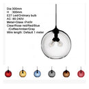 Nordic modern colorful glass bowl pendant lights E27 loft hanging lamps for kitchen living room bedroom restaurant hotel hall