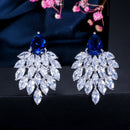 Pera High Quality Handmade Vintage Women Party Jewerly Bohemian Style Big Green Stone Drop Earrings With Cubic Zirconia E053