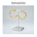 ENFASHION 橄榄枝叶耳环 女士金色声明金属大耳环时尚珠宝 EC191072