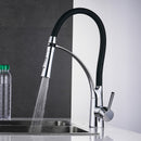 Kitchen Faucets with Rubber Design Chrome Mixer Faucet for LED Kitchen Single Handle Pull Down Deck Mounted Crane for Sinks 7661