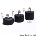 Black PU Leather Jewellery Ring Earrings Stand Holder Set Jewelry Pendant Necklace Chain Chokers Display Bust Bangle Organzier