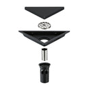 Modern Stainless steel Bathroom Tile Invisible Shower Triangle Floor Drain Cover Hair Shower Catcher Clean Strainer Matte Black
