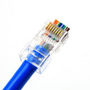 OULLX 20/50/100个RJ45连接器 6U镀金穿透式以太网电缆模块插头网络RJ-45水晶头 Cat5 Cat5e