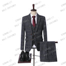 2020 Classic Business Plaid Men Suits New Design Custom Made Slim Fit 3 Pieces Wedding Suits For Men Dinner Party Groom Tuxedo
