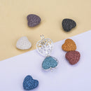 Eudora 20mm Lava Necklace Pendant Heart Volcanic Stone Tree of life Cage Pendant Necklace For DIY Essential Oil Perfume KFC10N20