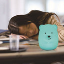 Bear LED Night Light Touch Sensor Remote Control 9 Colors Dimmable Timer Rechargeable Silicone Night Lamp for Children Baby Gift