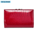 VICKAWEB Mini Women Purses Alligator Hasp Ladies Wallets Purse Woman Fashion Short Genuine Leather Wallet Women Small Wallet