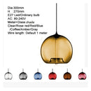 Nordic modern colorful glass bowl pendant lights E27 loft hanging lamps for kitchen living room bedroom restaurant hotel hall