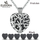 Eudora 20mm Lava Necklace Pendant Heart Volcanic Stone Tree of life Cage Pendant Necklace For DIY Essential Oil Perfume KFC10N20