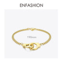 ENFASHION Punk Handcuffs Bracelets Bangles Stainless Steel Viking Lock Chain Bracelet For Women Jewelry Couple Gifts BM192013
