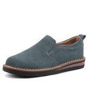 STRONGSHEN New Spring Flat Women's Shoes Suede Leather Casual Shoes Low Heel Black Women's Shoes Flat Loafers Jazz Oxford