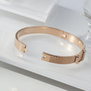 Brand Women Girls Crystal Cuff Charm Bangles Trendy Stainless Steel Belt Design Fashion Wedding Party Bangles Jewelry Gift