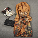New Women's raincoat autumn and winter suede long-sleeved Trench Women's coat 3xl