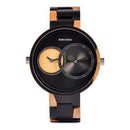 BOBO BIRD Ultra Thin Men Watch Original Wood Watches 2 Time Zone Display Quartz Wristwatch horloges mannen