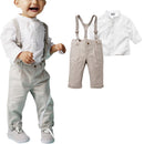 Autumn Set Long Sleeve Tops + Long Suspender Trousers 5 Sizes Kids Boy Clothes New