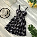 Marwin New-Coming Summer Women Spaghetti Strap Print Floral Sleeveless Empire Beach Dresses High Street Style