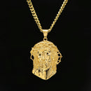 CY&amp;CM Men Women Gold Jesus Christ Head Pendant Stainless Steel Gold Color Jesus Face Hip hop Necklace Chain Fashion Punk Jewelry