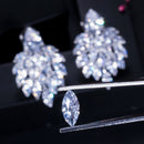 Pera High Quality Handmade Vintage Women Party Jewerly Bohemian Style Big Green Stone Drop Earrings With Cubic Zirconia E053