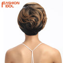 Short Wavy Wig Synthetic Hair Wigs Ombre 10 Inch Bob Wigs For Black Women Ombre Blonde Heat Resistant Cosplay Wigs Free Shipping