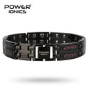 Power Ionics男士黑/蓝/红碳纤维100%纯钛磁疗手链腕带，改善血液循环