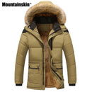 Mountainskin Winter Men's Jackets Thick Fleece 5XL Fur Collar Hooded Men's Coats Casual Jacket Male Outerwear Windproof SA390