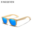 KINGSEVEN 手工竹制太阳镜 男士复古木质墨镜 女士偏光镀膜镜片 眼镜盒