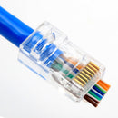 OULLX 20/50/100个RJ45连接器 6U镀金穿透式以太网电缆模块插头网络RJ-45水晶头 Cat5 Cat5e