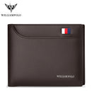 WilliamPOLO 品牌商务男士钱包 真皮双折钱包 银行信用卡包 证件夹 男士零钱包 新