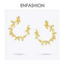 ENFASHION 橄榄枝叶耳环 女士金色声明金属大耳环时尚珠宝 EC191072